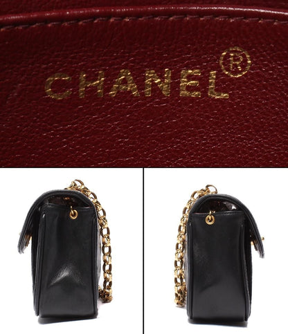 Chanel Chain Shoulder Bag Mini Quilted Gold Lambskin