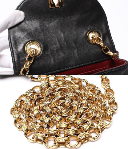 Chanel Chain Shoulder Bag Mini Quilted Gold Lambskin