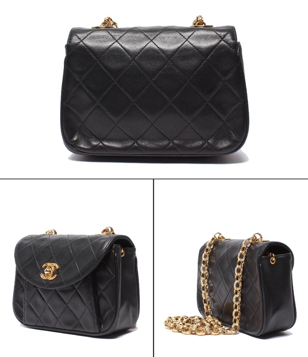 Chanel Chain Shoulder Bag Mini Quilted Gold Lambskin