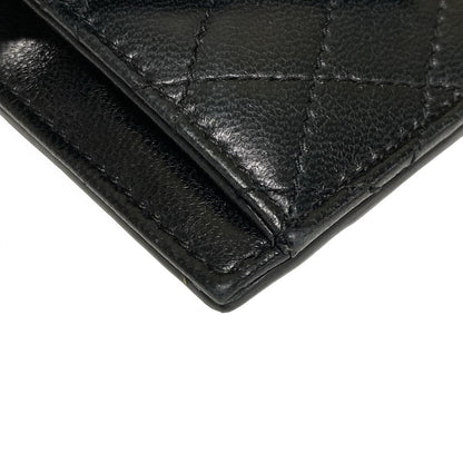 Saint Laurent Paris Coin Case Black Quilted Card with Leather