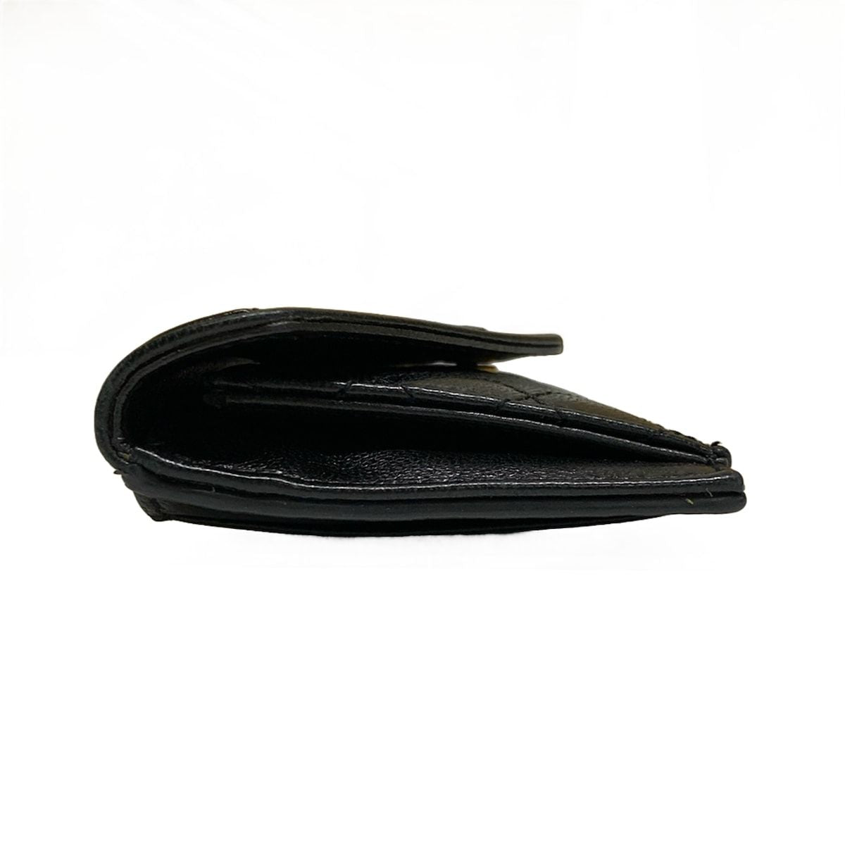 Saint Laurent Paris Coin Case Black Quilted Card with Leather