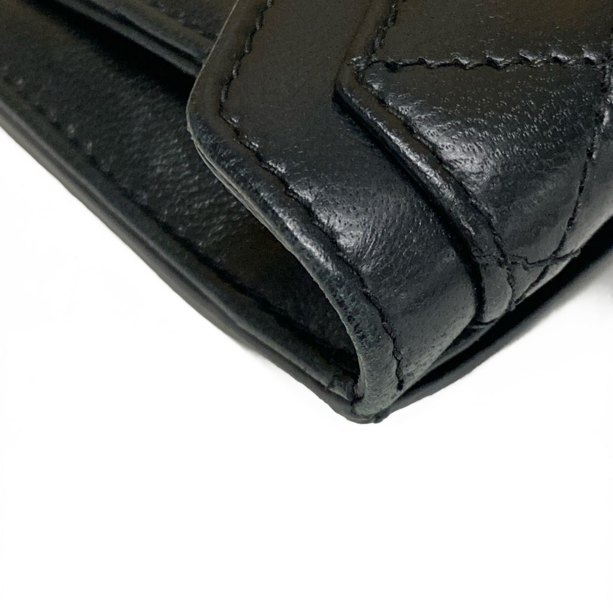 Saint Laurent Paris Coin Case Black Quilted Card with Leather