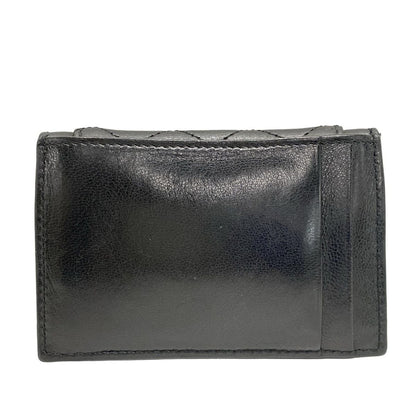 Saint Laurent Paris Coin Case Black Quilted Card with Leather