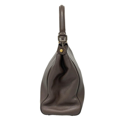 Fendi Handbag Peekaboo Iconic Dark Brown Leather