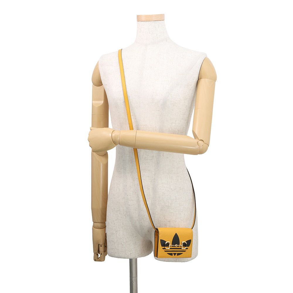 Gucci Shoulder Wallet Adidas Collaboration Horsebit Leather