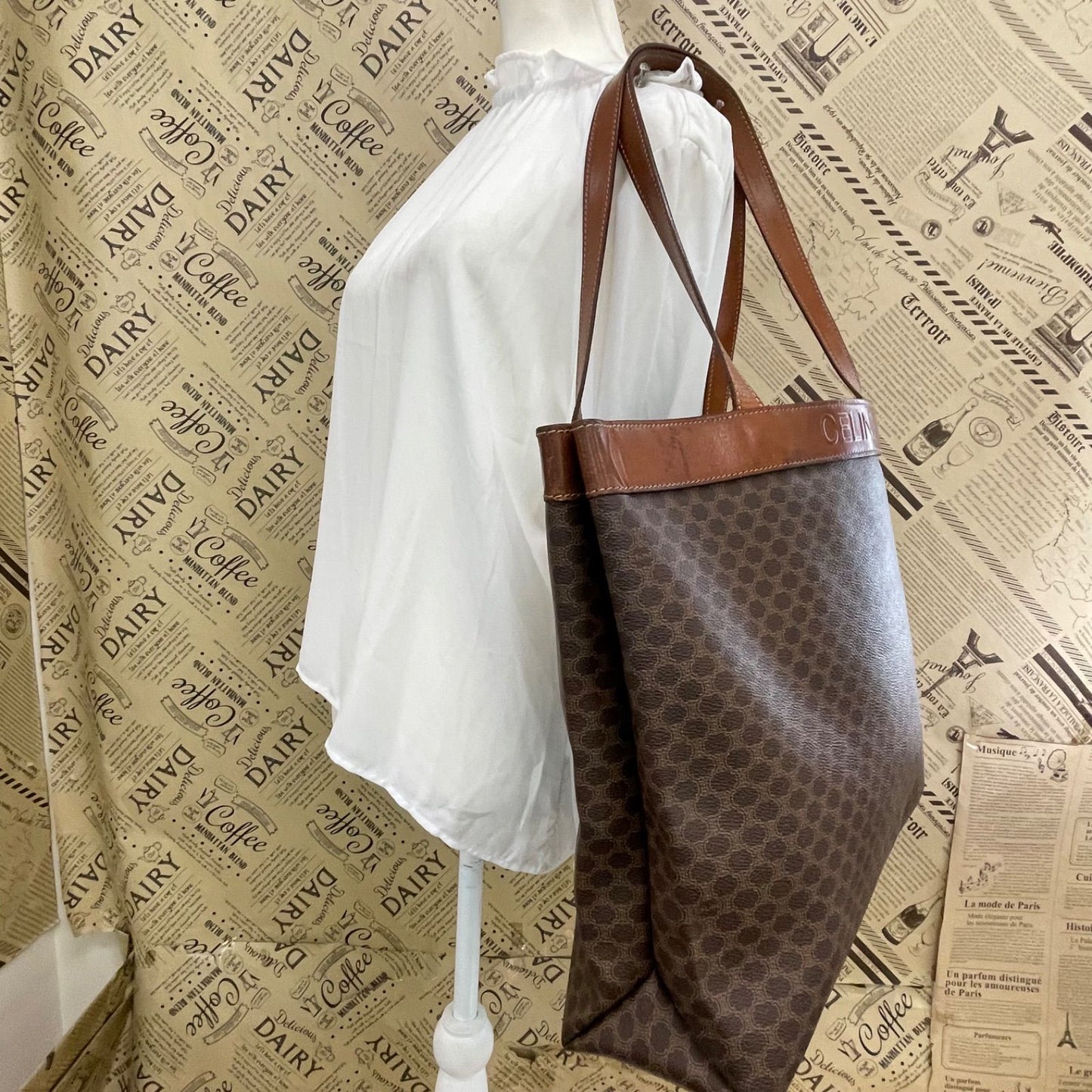 Celine Macadam Monogram Leather Bag