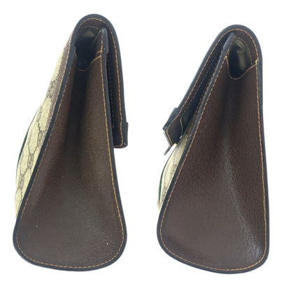 Gucci Vintage Sherry Line Beige Brown Gold 38 Clutch
