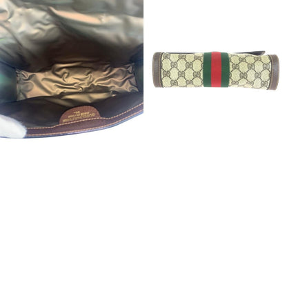 Gucci Vintage Sherry Line Beige Brown Gold 38 Clutch