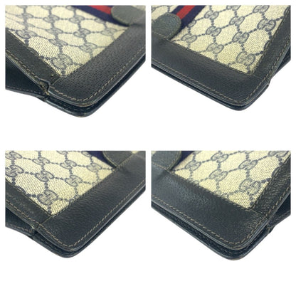 Gucci Vintage Sherry Line Navy Red 67 014 Clutch