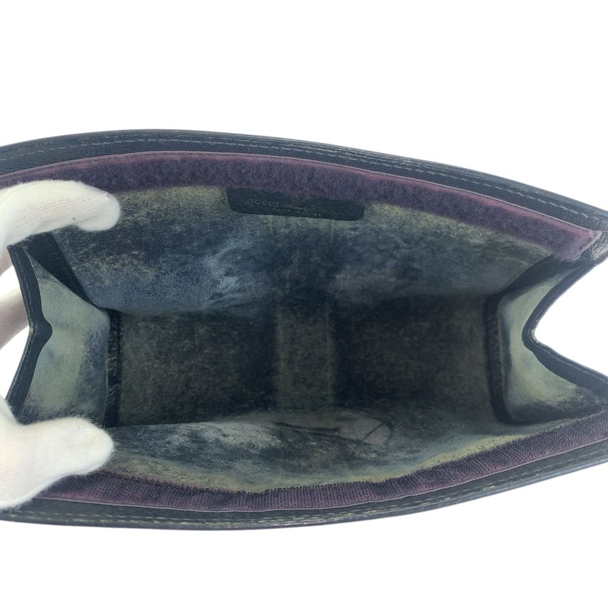 Gucci Vintage Sherry Line Navy Red 67 014 Clutch