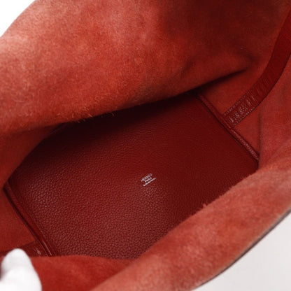 Hermes Picotin Lock GM Taurillon Clemence Red Silver Handbag
