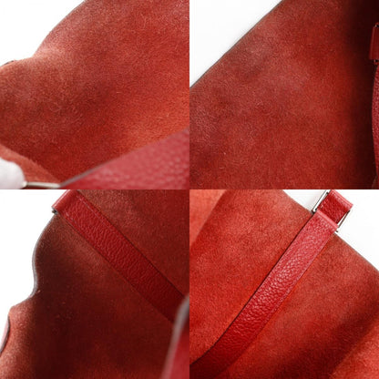 Hermes Picotin Lock GM Taurillon Clemence Red Silver Handbag
