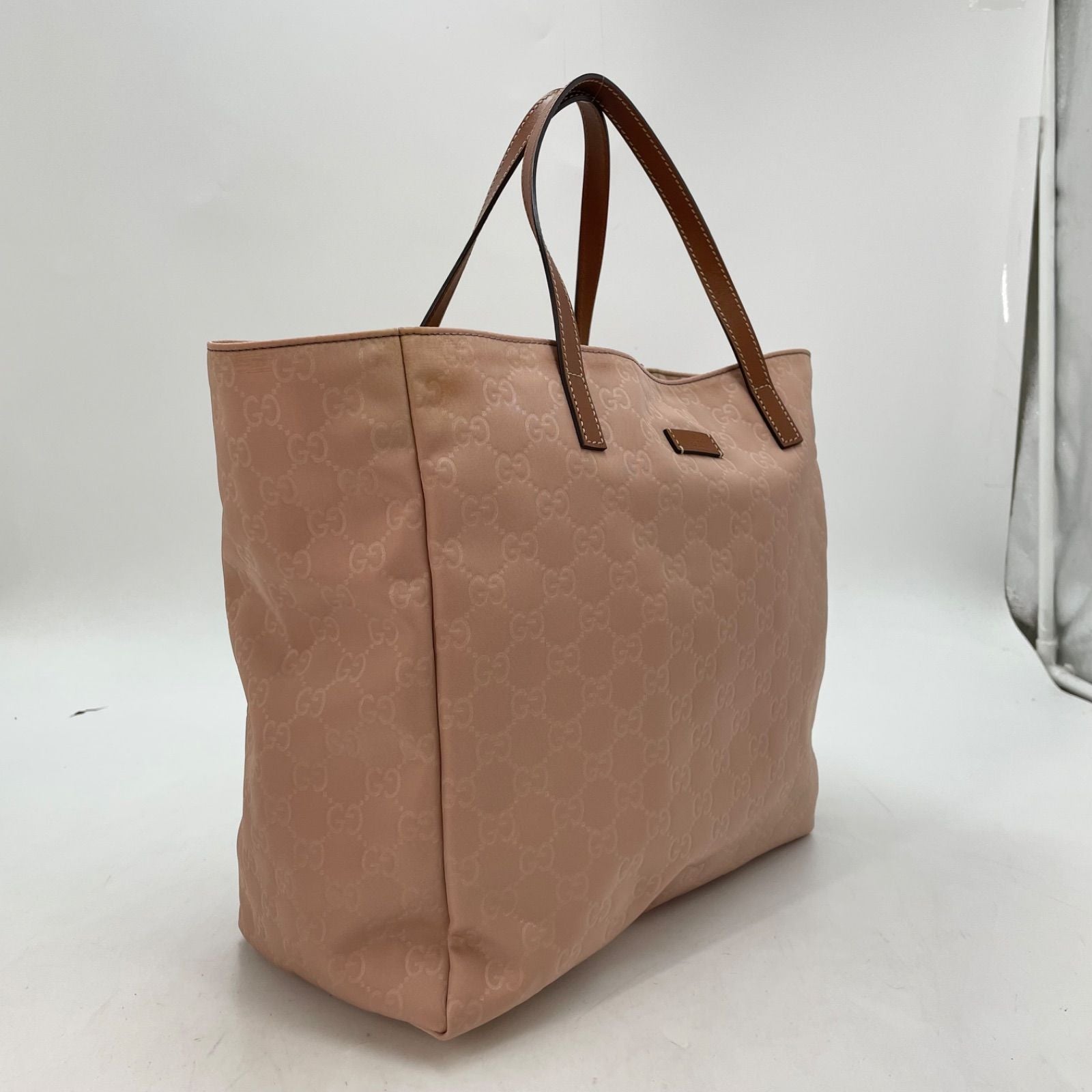 Gucci Tote GG Nylon Business Shoulder Pink Travel