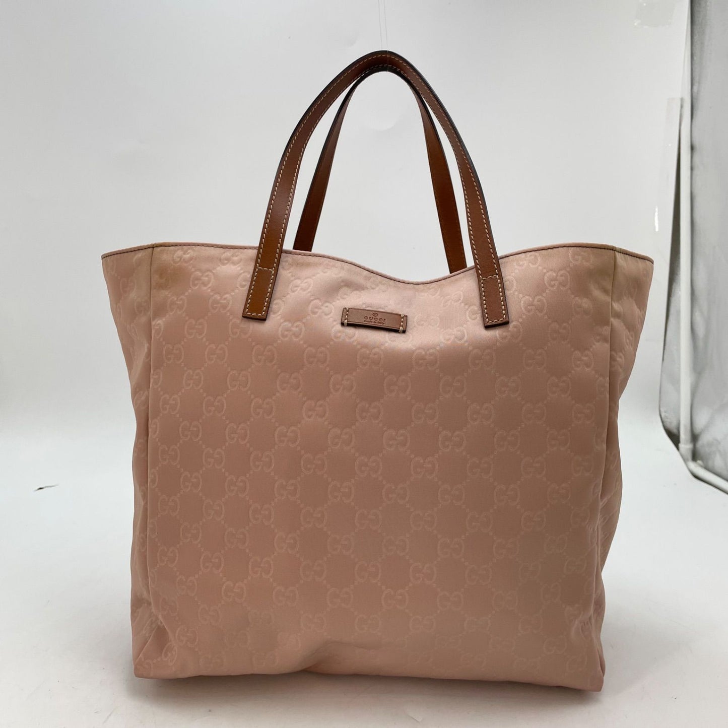 Gucci Tote GG Nylon Business Shoulder Pink Travel