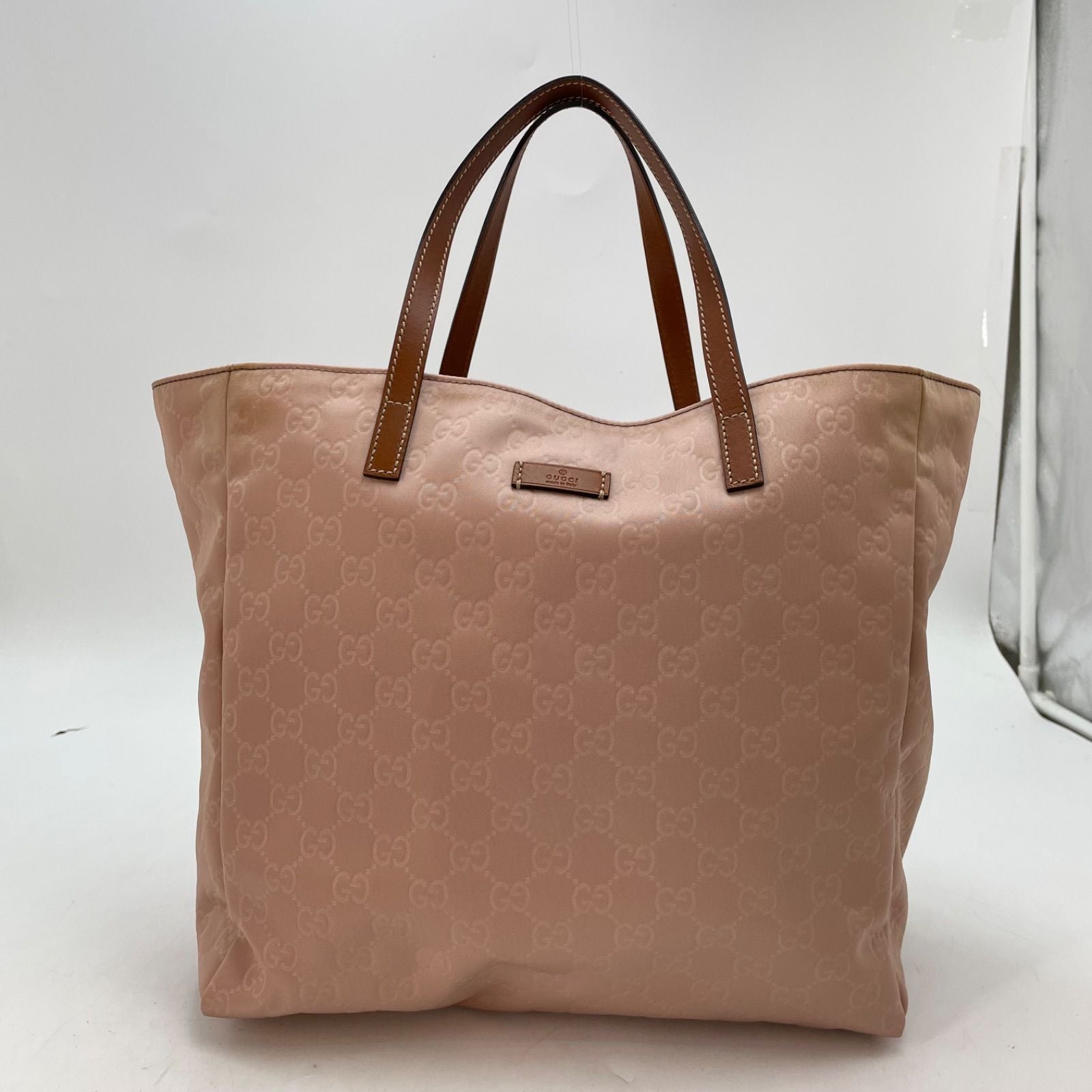 Gucci Tote GG Nylon Business Shoulder Pink Travel