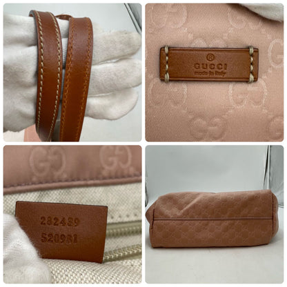 Gucci Tote GG Nylon Business Shoulder Pink Travel