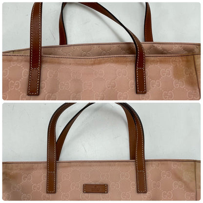 Gucci Tote GG Nylon Business Shoulder Pink Travel