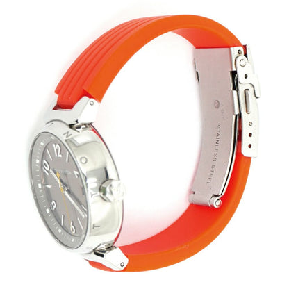 Louis Vuitton Tambour External Buckle Quartz Brown Dial Stainless Steel Orange
