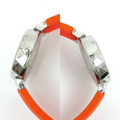 Louis Vuitton Tambour External Buckle Quartz Brown Dial Stainless Steel Orange