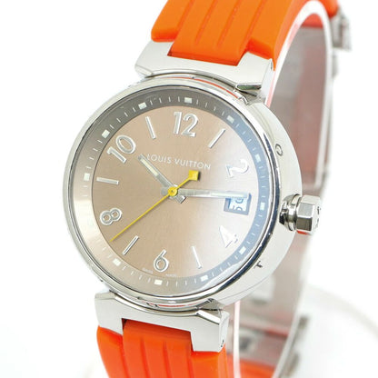 Louis Vuitton Tambour External Buckle Quartz Brown Dial Stainless Steel Orange