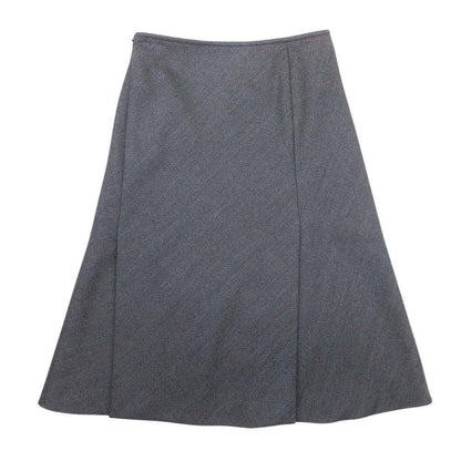 Balenciaga Herringbone Pattern Skirt Side Slit Semi Length Knee 34 Gray Black