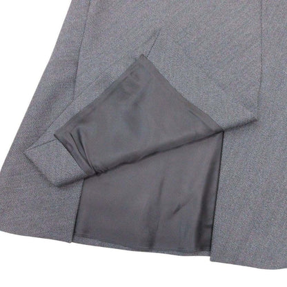 Balenciaga Herringbone Pattern Skirt Side Slit Semi Length Knee 34 Gray Black