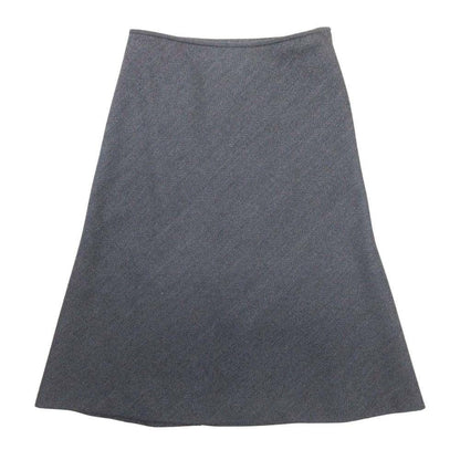 Balenciaga Herringbone Pattern Skirt Side Slit Semi Length Knee 34 Gray Black