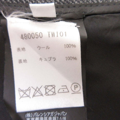 Balenciaga Herringbone Pattern Skirt Side Slit Semi Length Knee 34 Gray Black