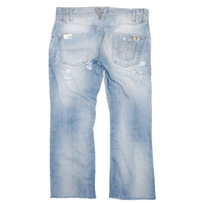 Dolce & Gabbana Distressed Crush Denim Pants 48 Indigo Blue