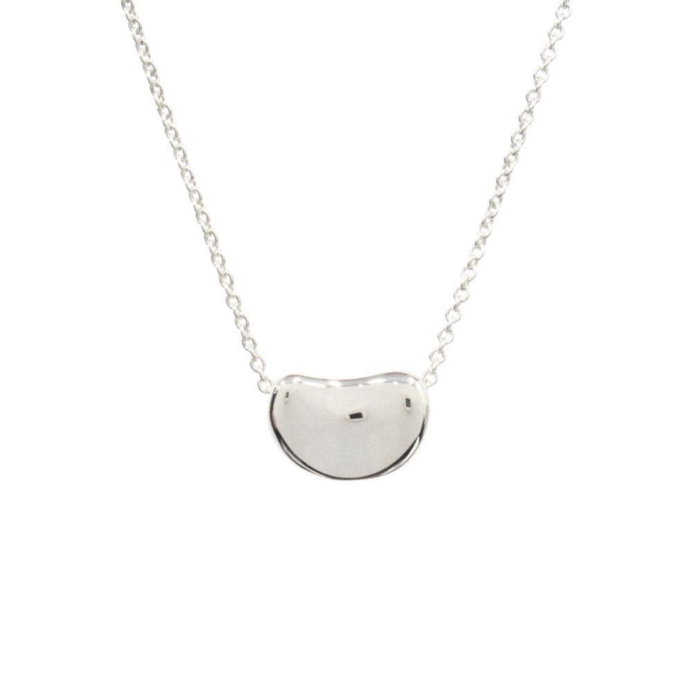 Tiffany & Co Polished Bean Necklace Pendant Silver