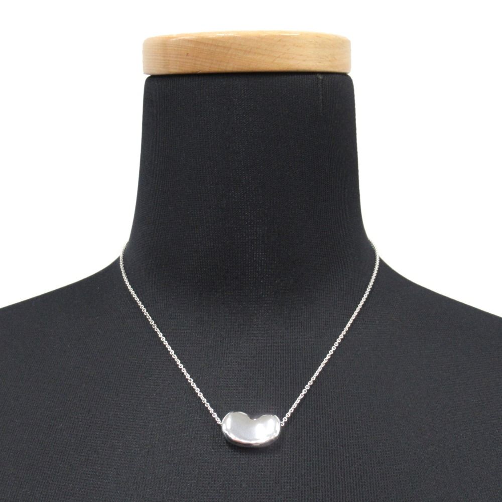 Tiffany & Co Polished Bean Necklace Pendant Silver