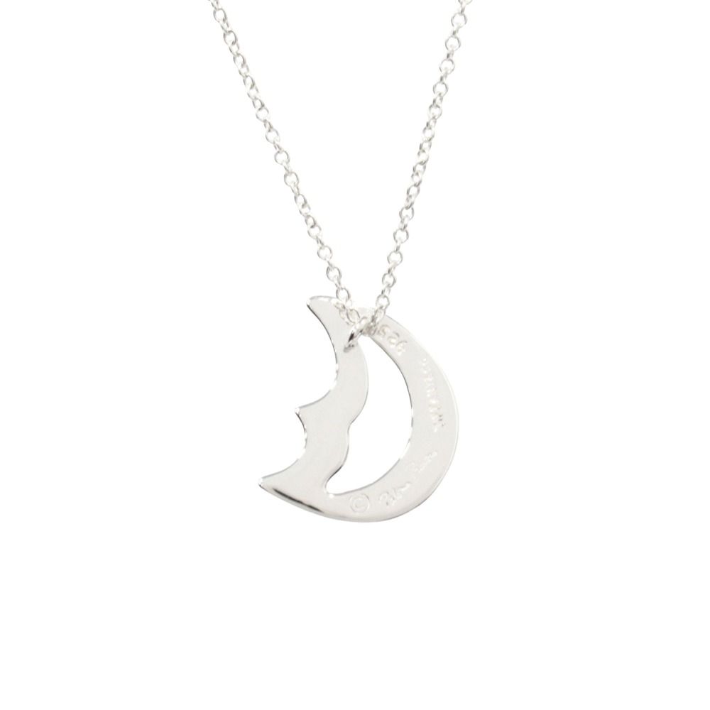 Tiffany & Co Polished Crescent Necklace Silver