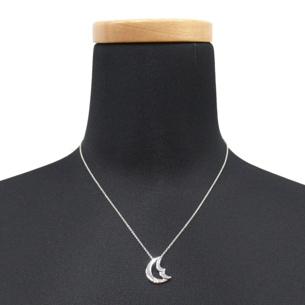 Tiffany & Co Polished Crescent Necklace Silver