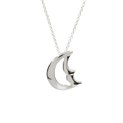Tiffany & Co Polished Crescent Necklace Silver