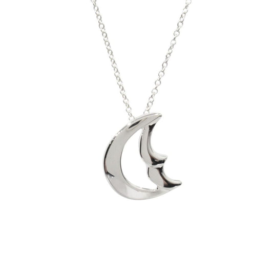 Tiffany & Co Polished Crescent Necklace Silver