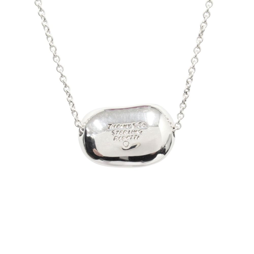 Tiffany & Co Polished Bean Necklace Pendant Silver
