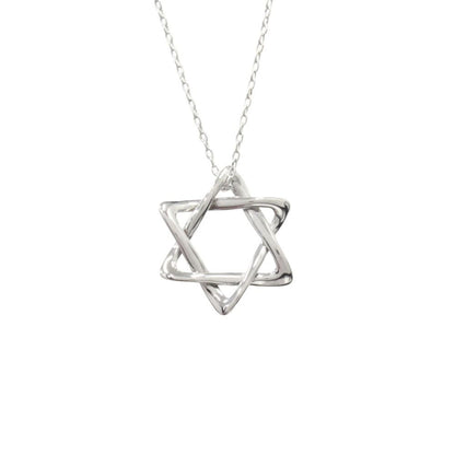Tiffany & Co Polished Star of David Hexagram Necklace 50 cm Silver