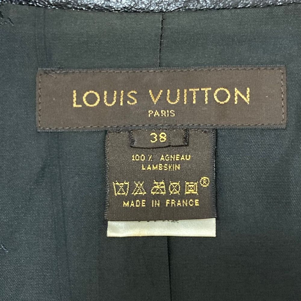 Louis Vuitton Sheep Leather Single Rider Jacket 38 Black