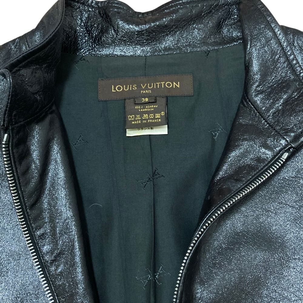 Louis Vuitton Sheep Leather Single Rider Jacket 38 Black