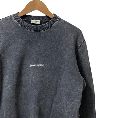 Saint Laurent Paris Vintage Wash Sweatshirt XS Charcoal Gray