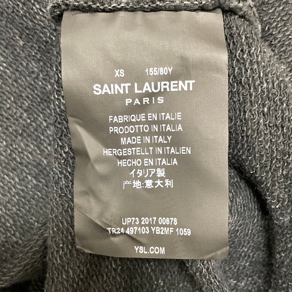 Saint Laurent Paris Vintage Wash Sweatshirt XS Charcoal Gray