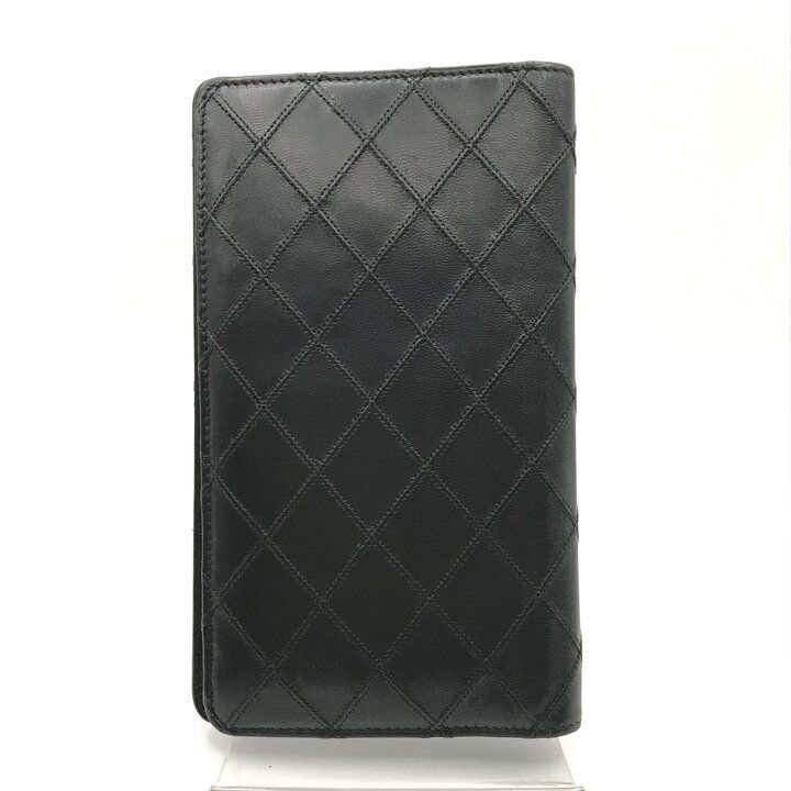 Chanel Bifold Wallet Leather Black Coin Case