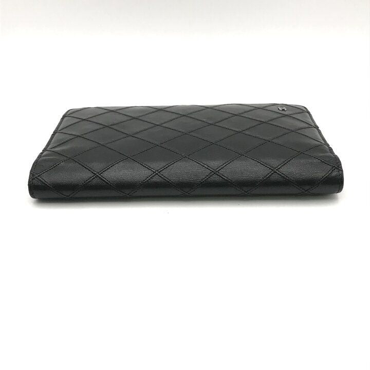 Chanel Bifold Wallet Leather Black Coin Case