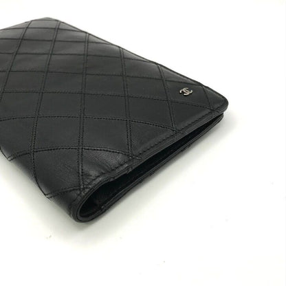 Chanel Bifold Wallet Leather Black Coin Case