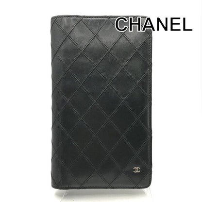 Chanel Bifold Wallet Leather Black Coin Case