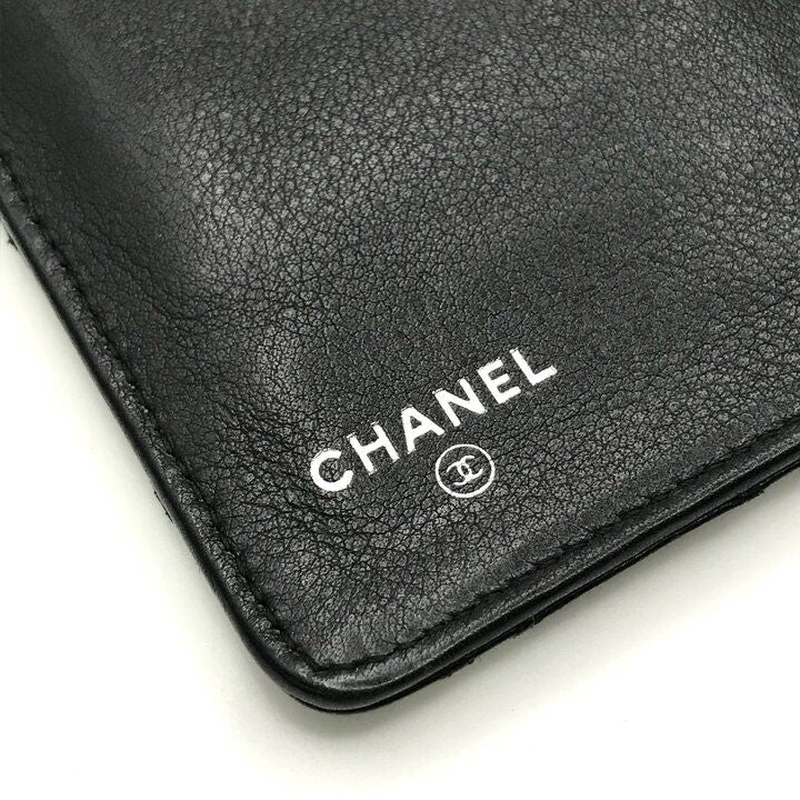 Chanel Bifold Wallet Leather Black Coin Case