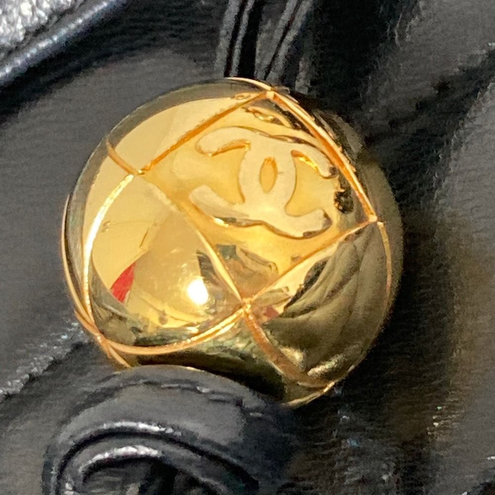 Chanel Quilted Lambskin Chain Shoulder Bag Tote Black