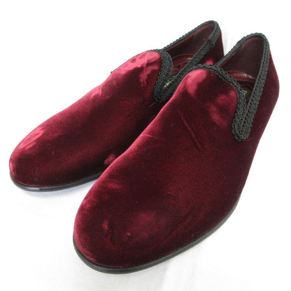 Dolce & Gabbana Velour Loafers Shoes 5 Wine Red