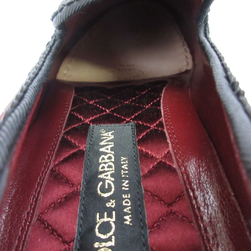 Dolce & Gabbana Velour Loafers Shoes 5 Wine Red