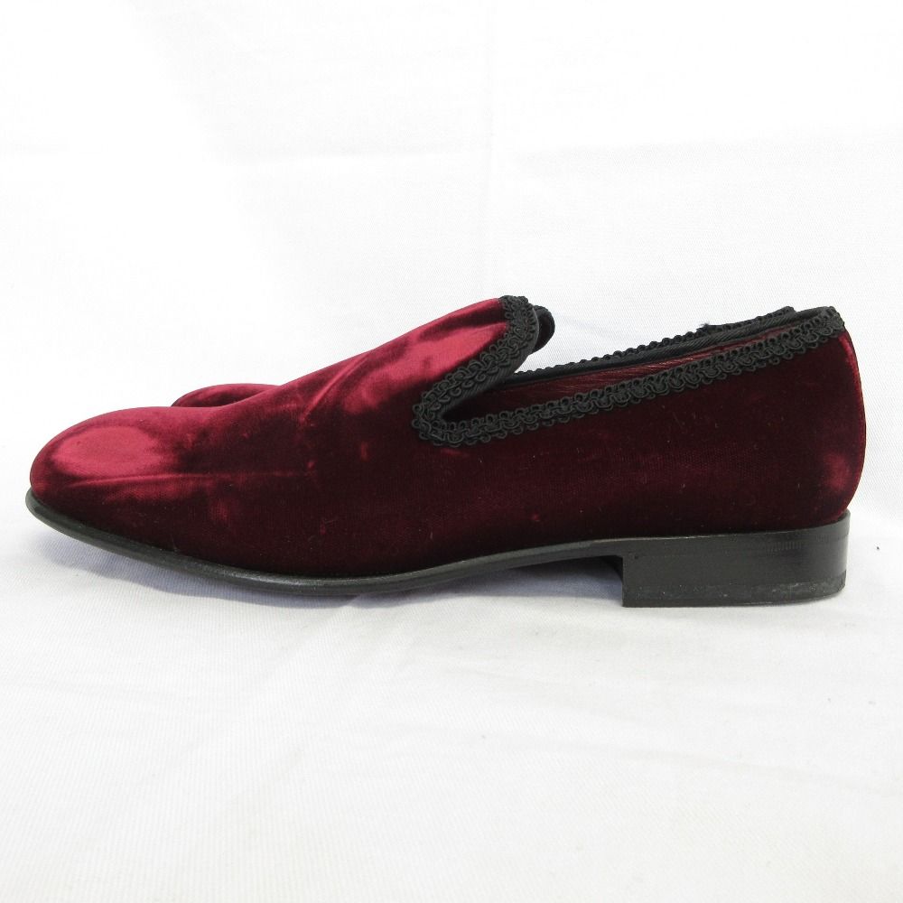 Dolce & Gabbana Velour Loafers Shoes 5 Wine Red